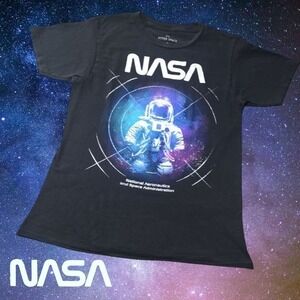 Hyper Space Unisex NASA‎ Astronaut Float Graphic T-shirt Short Sleeve Black S*